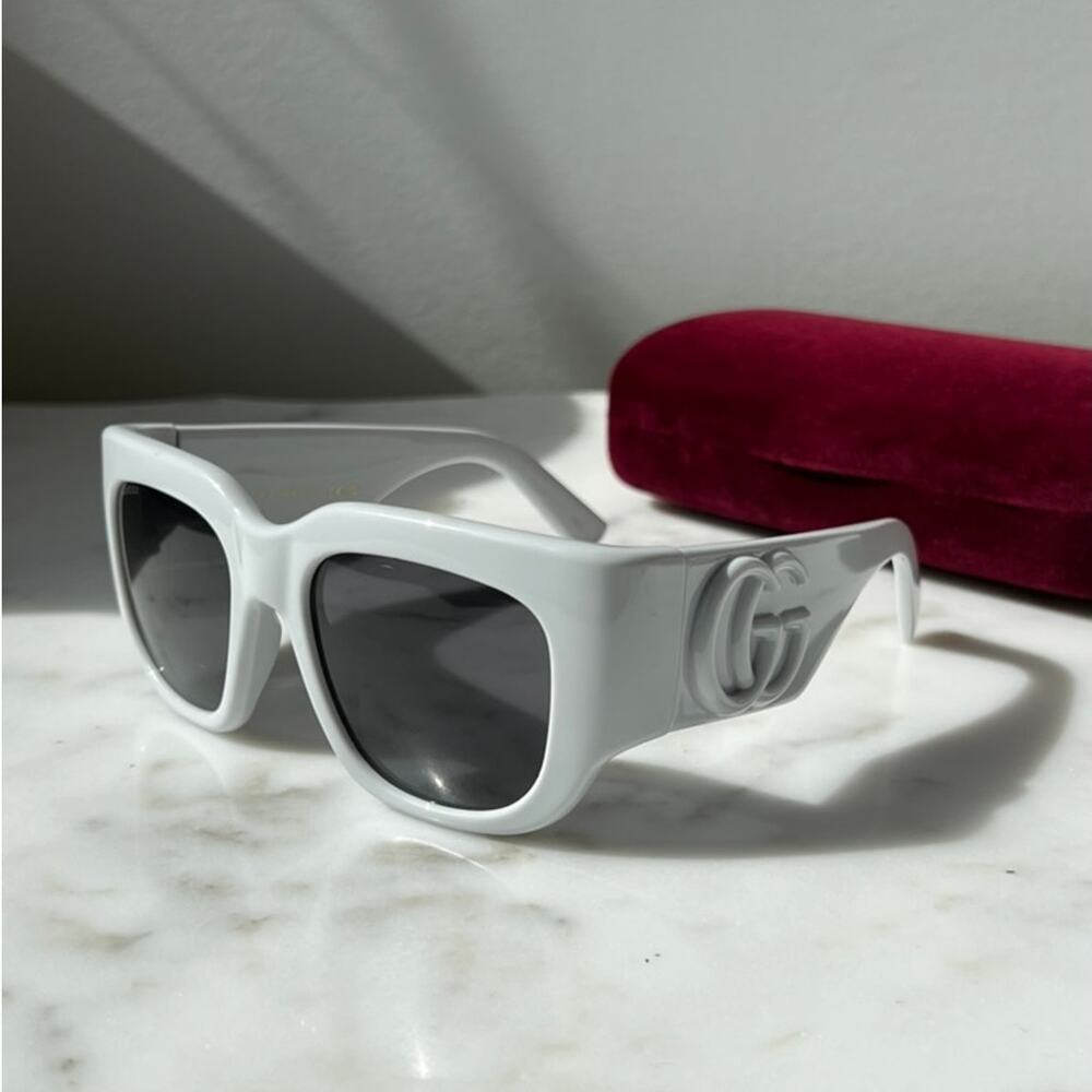 NEW Gucci GG1545S Light Grey Thick Rim Marmont Sunglasses